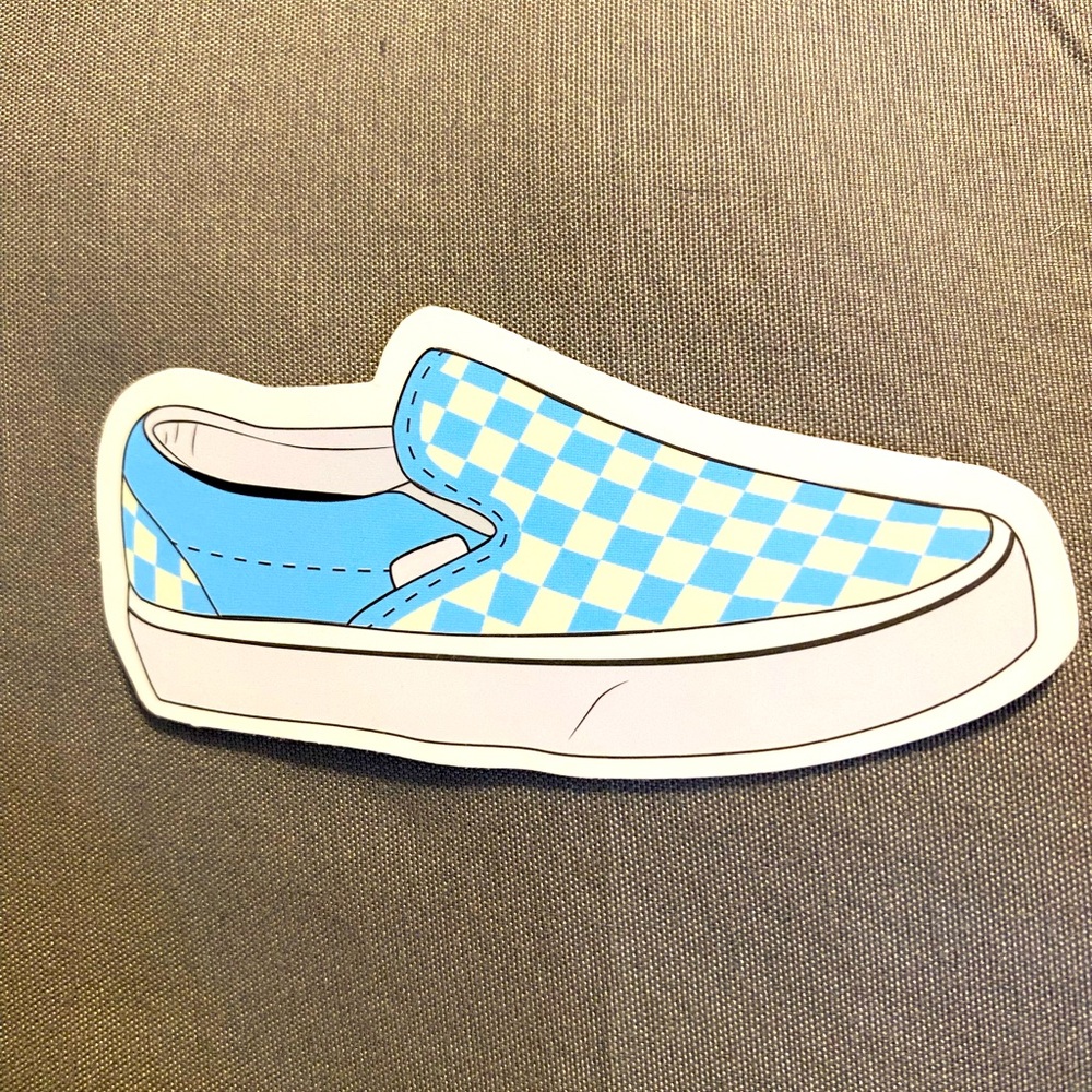 🌈20/$5🌈 Blue Checkered Sneaker Sticker